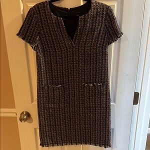 Ann Taylor Tweed Dress Blue, Tan, salmon 4